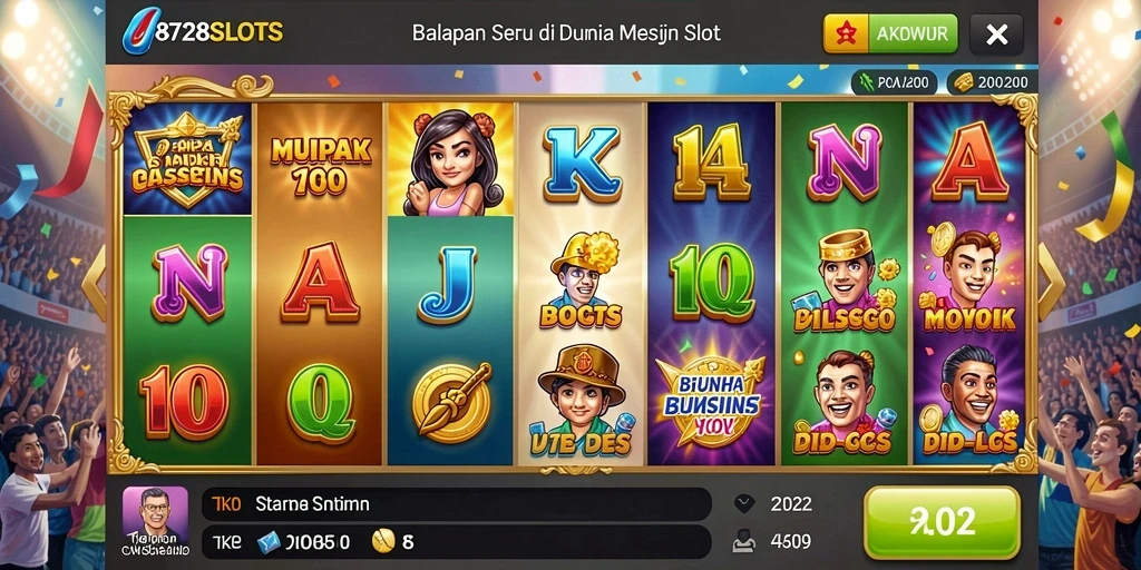 Tangkapan layar utama 8728SLOTS menampilkan aksi balapan yang mendebarkan.