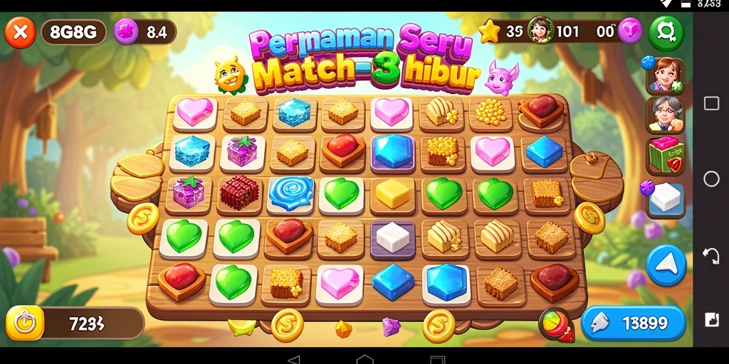 Tampilan gameplay menarik dalam permainan Match-3 8G8G.
