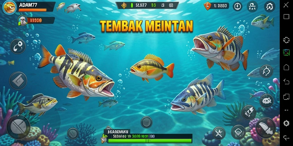 Gameplay dinamis Tembak Ikan dengan grafis menarik.
