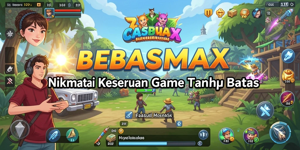 Tampilan screenshot BEBASMAX menampilkan gameplay yang penuh warna dan interaktif.