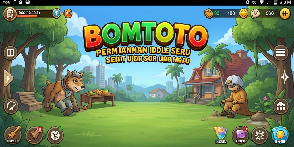 Screenshot gameplay <strong>BOMTOTO</strong> yang menampilkan aksi Idle yang menyenangkan.