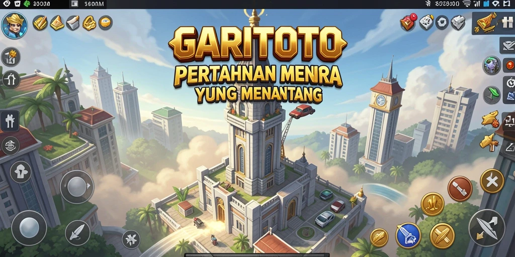 Tampilan gameplay menara di GARITOTO dengan aksi mendebarkan.