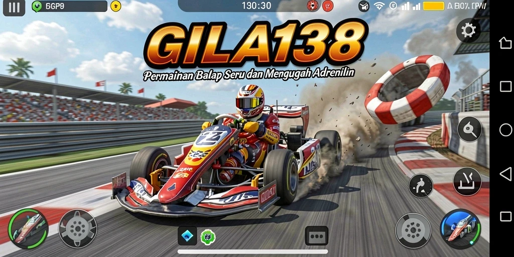 Screenshot GILA138 menampilkan momen balapan yang mendebarkan.
