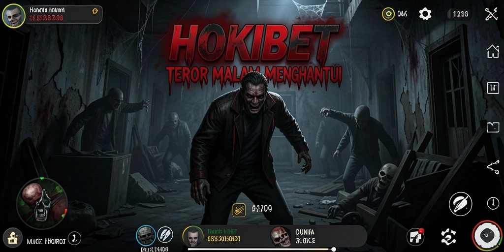 Screenshot menampilkan momen mencekam dalam HOKIBET dengan efek visual yang menakutkan.