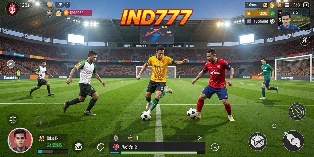 Tampilan dinamis dan intens di lapangan sepak bola IND777.