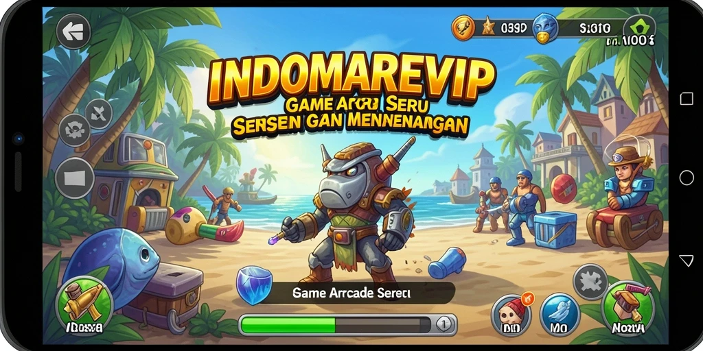 Tampilan gameplay seru dari INDOMAREVIP saat bertarung di level Arcade.