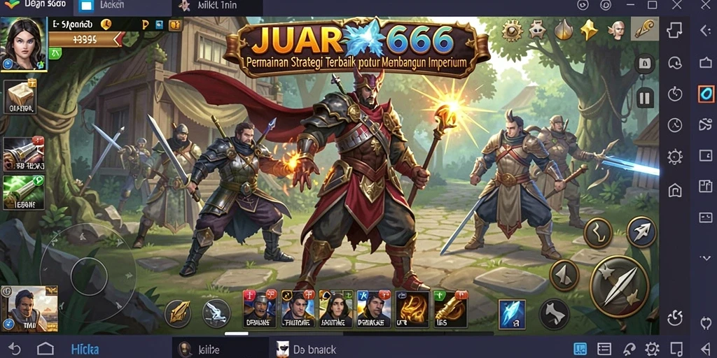 Tampilan gameplay JUARA666 dengan pertempuran strategi yang intens.