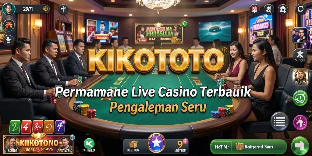 Screenshot KIKOTOTO menampilkan dealer langsung dalam permainan Live Casino.