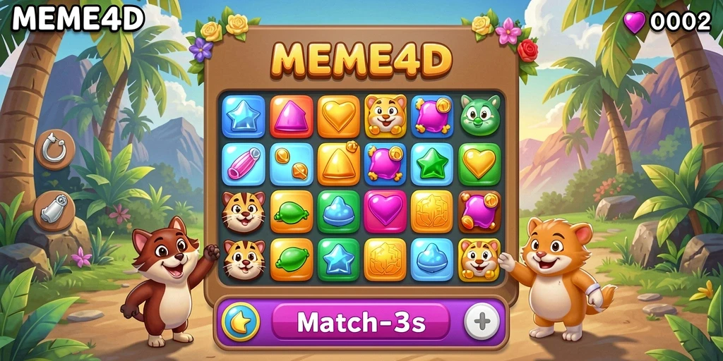 Tampilan gameplay seru dan penuh warna dari MEME4D.