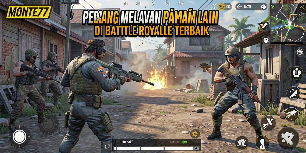 Tangkapan layar dari gameplay Battle Royale penuh aksi MONTE77.