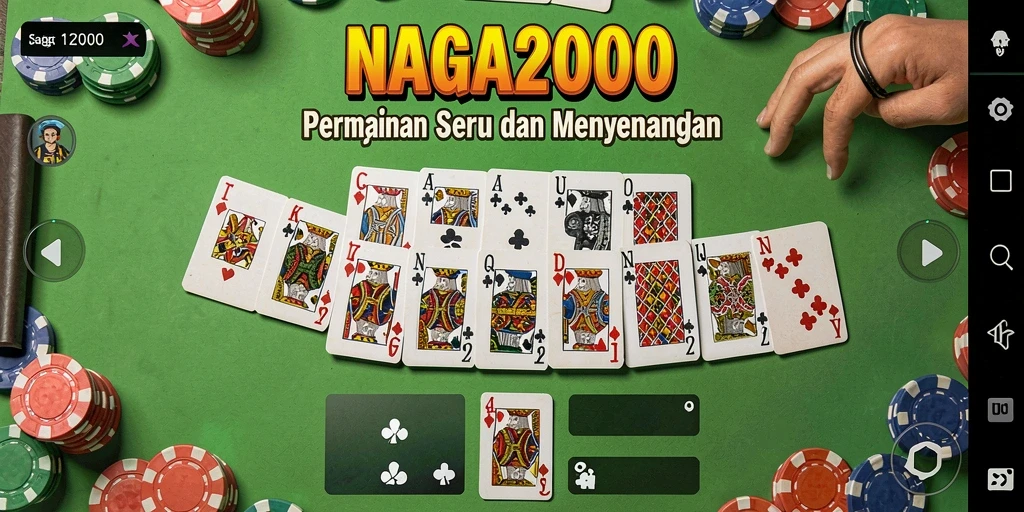 Screenshot gameplay NAGA2000 menampilkan aksi seru permainan domino.