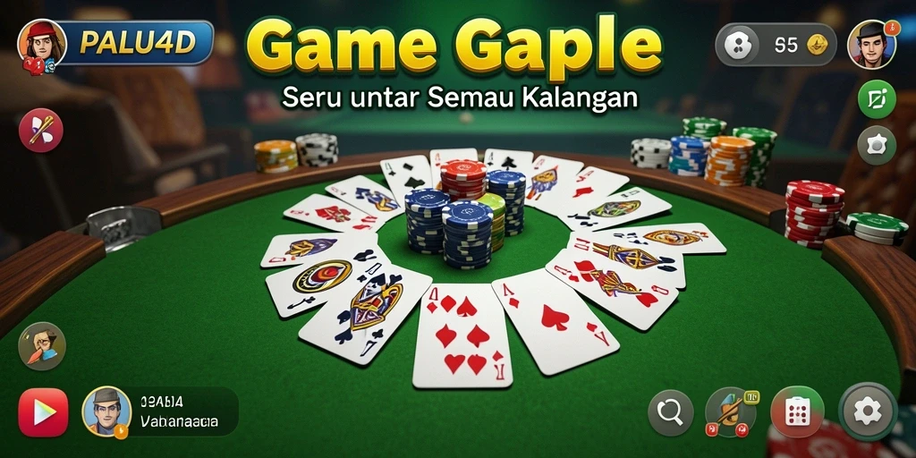 Screenshot utama PALU4D menampilkan momen seru dalam permainan Gaple.