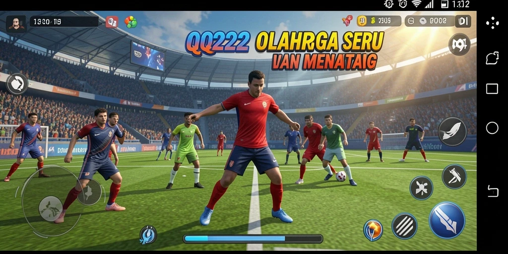 Tampilan gameplay QQ222 dengan aksi olahraga yang mendebarkan.
