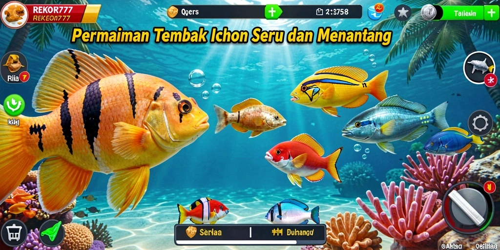 Tampilan menarik dari gameplay Tembak Ikan di REKOR777.