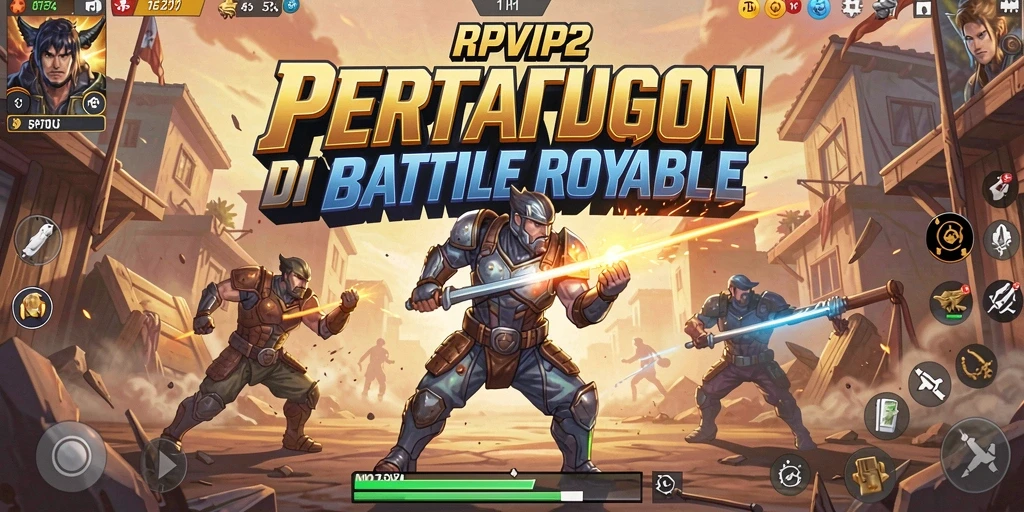 Tampilan gameplay RPVIP2 yang seru dalam pertarungan Battle Royale.