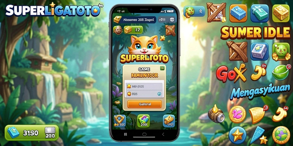 Tampilan gameplay SUPERLIGATOTO yang seru dan interaktif.