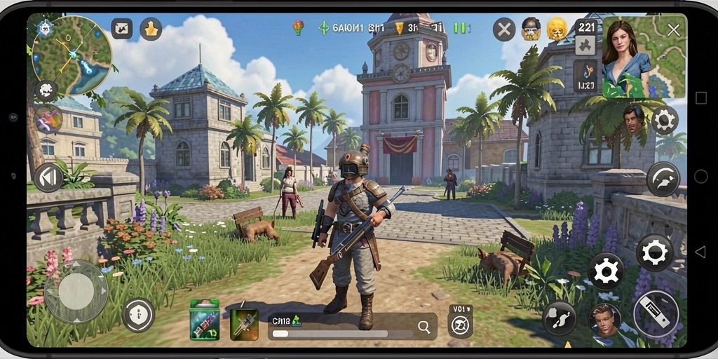 Tampilan gameplay V21 yang menarik dan realistis dalam simulasi.
