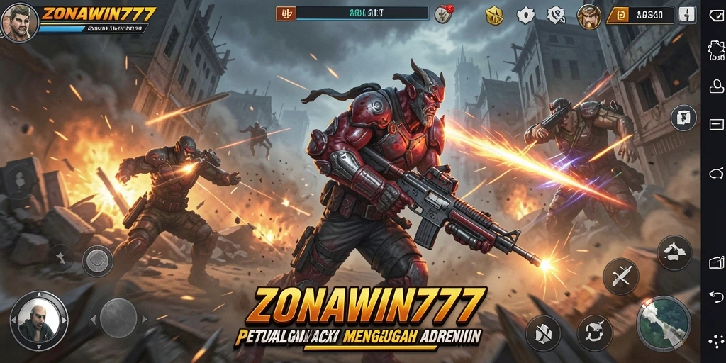 Tangkapan layar menampilkan aksi seru dari <strong>ZONAWIN777</strong> dengan karakter yang berjuang melawan musuh.